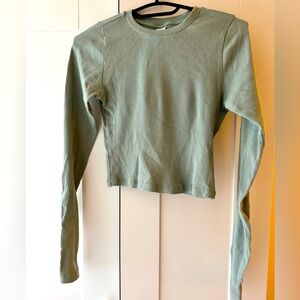 Tna Ribbed Cropped Longsleeve sage green size XS